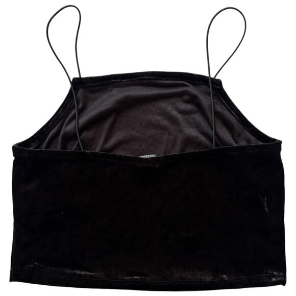 Wild Fable black crushed velvet camisole crop top S - Picture 2 of 5